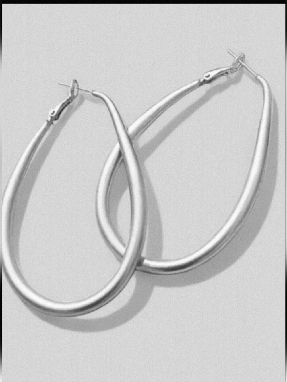 New! Silver Teardrop Hoop Earrings • Modern Statement • NWOT
